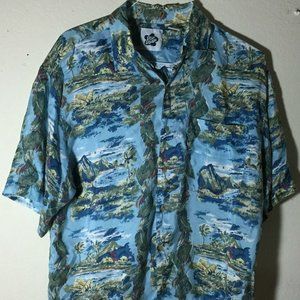 Islands Palm Trees Water Lei Hawaiian Shirt